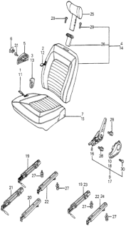 1980 Honda Prelude Rail B, FR. Seat Slide (Matsuyama) Diagram for 77520-692-673