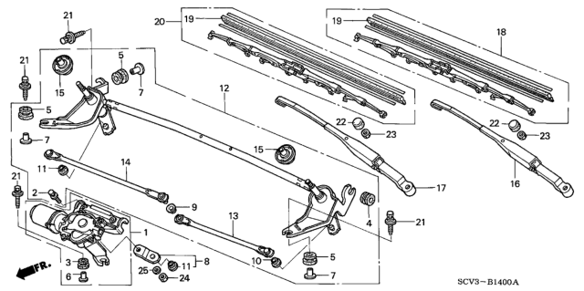 2004 Honda Element Front Wiper Diagram