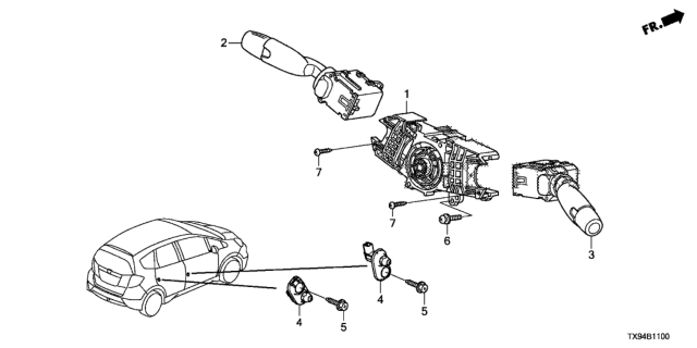 2013 Honda Fit EV Combination Switch Diagram