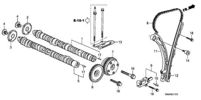 2009 Honda Civic Camshaft - Cam Chain (2.0L) Diagram