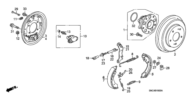 2008 Honda Civic Rear Brake (Drum) Diagram