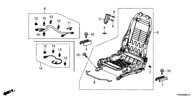 2021 Honda Accord Front Seat Components (Right) (Manual Seat) (Tachi-S) Diagram