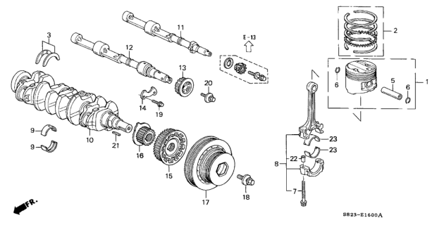 2000 Honda Accord Crankshaft - Piston Diagram