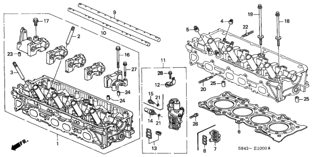 2002 Honda Accord Shaft, In. Rocker Arm Diagram for 14631-PAB-A00