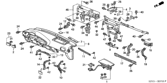 2003 Honda Insight Bracket, Duct (A) Diagram for 77141-S3Y-A00ZZ