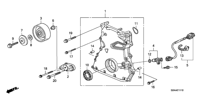 2009 Honda S2000 Oil Seal (43X58X8) Diagram for 91212-PCX-003