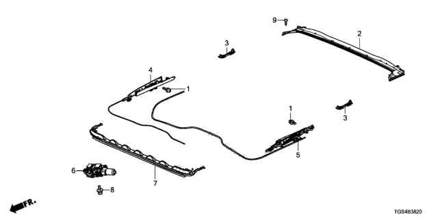 2019 Honda Passport Roof Slide Components Diagram