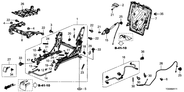 2021 Honda Passport Rear Seat Components (Passenger Side) Diagram