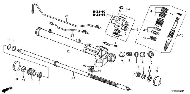 2010 Honda Crosstour Pipe B, Cylinder Diagram for 53671-TA0-A01