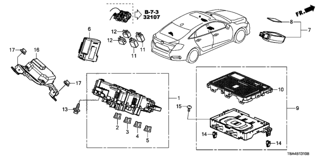 2016 Honda Civic Control Unit (Cabin) Diagram 1