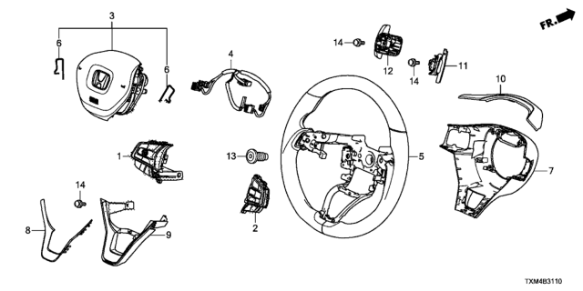 2021 Honda Insight GRIP COMP (TYPEF) Diagram for 78501-TVA-A10ZB