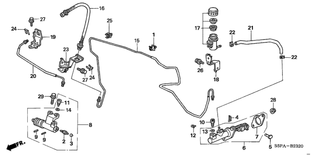 2005 Honda Civic Clutch Master Cylinder Diagram