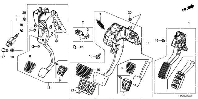 2018 Honda Civic Pedal Diagram