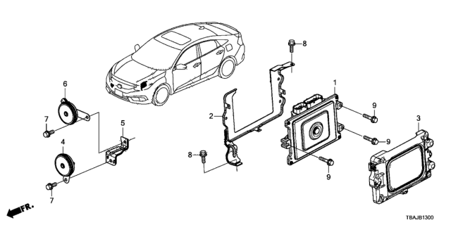 2018 Honda Civic Control Module, Powertrain Diagram for 37820-5AA-A72
