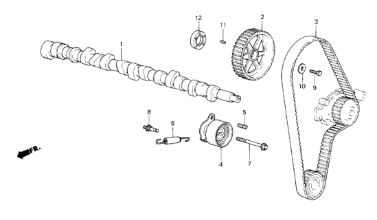 1986 Honda CRX Camshaft Diagram for 14111-PE7-000