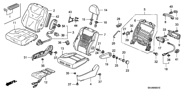 2005 Honda Odyssey Pad, Right Front Seat Cushion Diagram for 81137-SHJ-A01