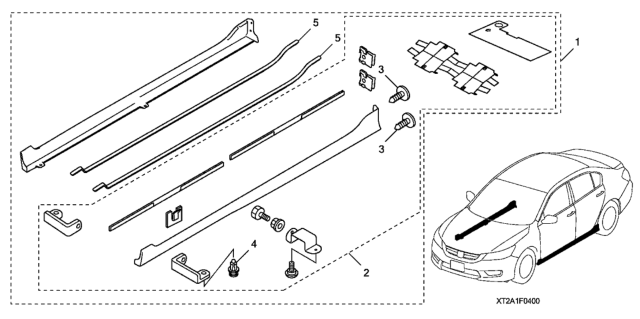 2015 Honda Accord Hybrid Side Underbody Spoiler Diagram