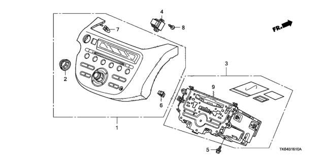 2012 Honda Fit Panel Assy. *NH618L* (DARK GUN METALLIC) Diagram for 39100-TK6-305ZB
