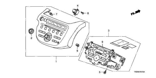 2011 Honda Fit Tuner Assy*NH699L* Diagram for 39100-TK6-A01RM