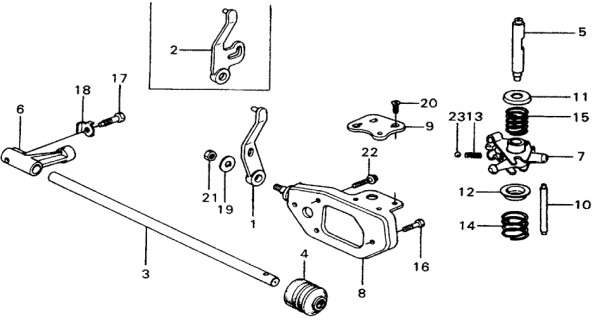 1977 Honda Civic 2 Door ** (1500) KA 4MT MT Shift Arm Diagram