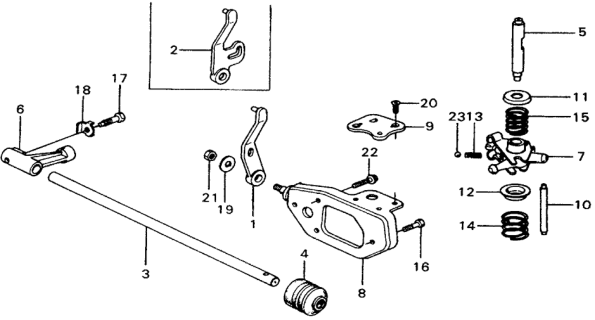 1977 Honda Civic MT Shift Arm Diagram