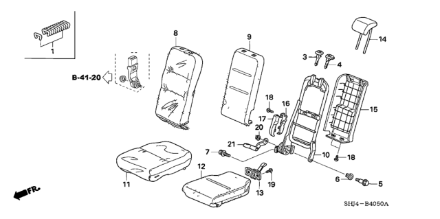 2006 Honda Odyssey Middle Seat (Center) Diagram