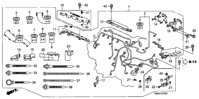 2011 Honda Civic Engine Wire Harness (1.8L) Diagram