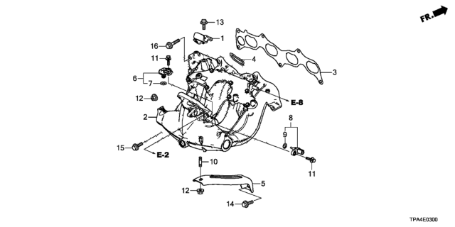 2021 Honda CR-V Hybrid Manifold Assembly-, Int Diagram for 17010-5TZ-H00