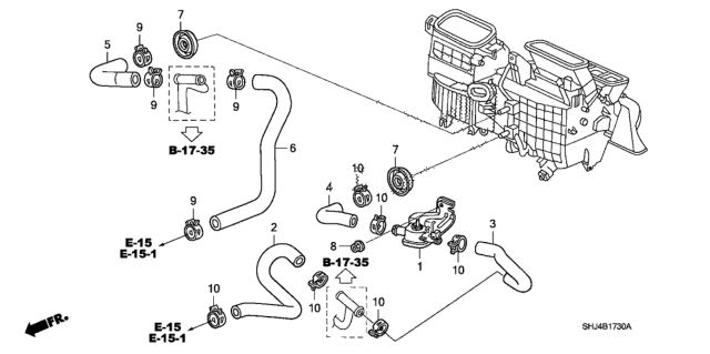 2006 Honda Odyssey 5 Door EXL-T (NAVIGATION) KA 5AT Water Valve Diagram