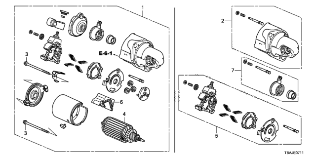 2019 Honda Civic Starter, Core ID (Sm-74028) Diagram for 31200-5BA-A02RM