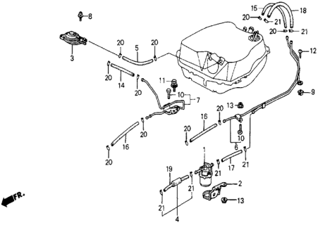 1985 Honda Civic Pipe B, Vent Diagram for 17750-SD9-010