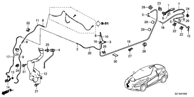 2016 Honda CR-Z Windshield Washer Diagram