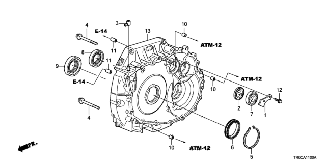 2014 Honda Civic AT Torque Converter Case (Components) (CVT) Diagram