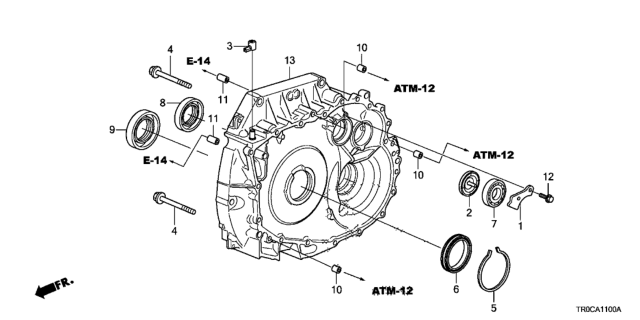 2014 Honda Civic Case, Torque Converter Diagram for 21110-R3W-307