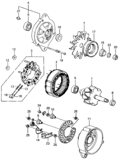 1981 Honda Civic Alternator Components Diagram