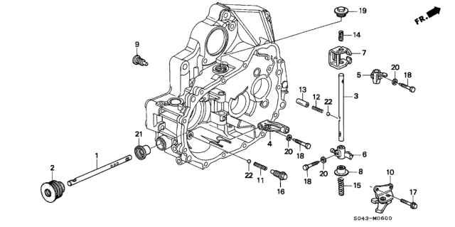 1997 Honda Civic MT Shift Rod - Shift Holder Diagram