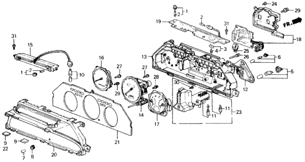 1988 Honda Accord Meter Assembly, Fuel & Temperature (Northland Silver) Diagram for 78130-SE3-917