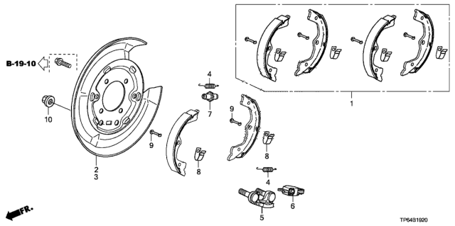 2010 Honda Crosstour Parking Brake Shoe Diagram