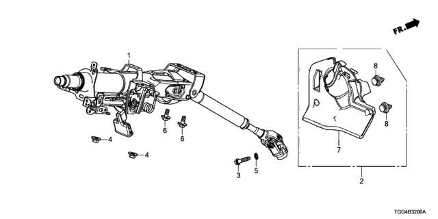 2017 Honda Civic Clip,Trim Diagram for 90651-TGG-A00