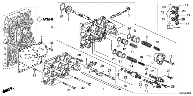2009 Honda Accord Spring B, Second Accumulator Diagram for 27584-RCL-A00