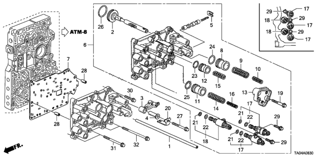 2009 Honda Accord Spring A, Second Accumulator Diagram for 27581-RCL-A00