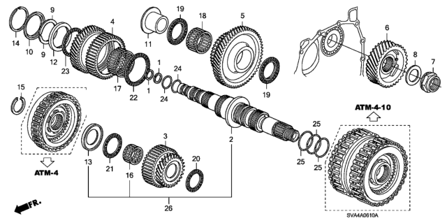 2009 Honda Civic 2 Door EX-L (NAVIGATION) KA 5AT Secondary Shaft Diagram