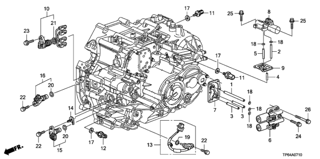 2010 Honda Crosstour 5 Door EXL (4WD) KA 5AT AT Sensor - Solenoid (V6) Diagram