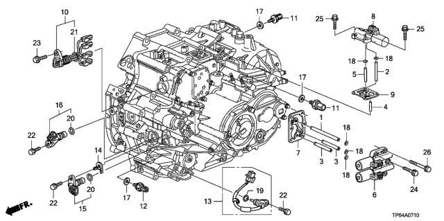 2012 Honda Crosstour AT Sensor - Solenoid (V6) Diagram