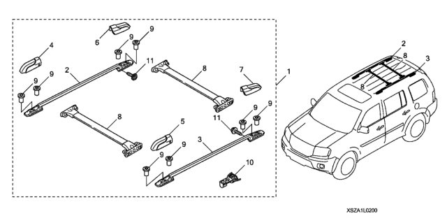 2011 Honda Pilot Cover Assy. R, FR. Diagram for 08L02-SZA-10012