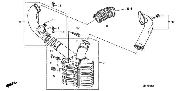 2011 Honda Civic 4 Door GX KA 5AT Resonator Chamber Diagram