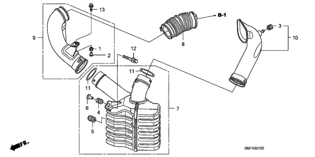 2010 Honda Civic Rubber, Engine Cover Mounting Diagram for 17115-PWA-000