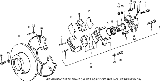 1979 Honda Civic Pin, Pad Retaining Diagram for 45220-663-671