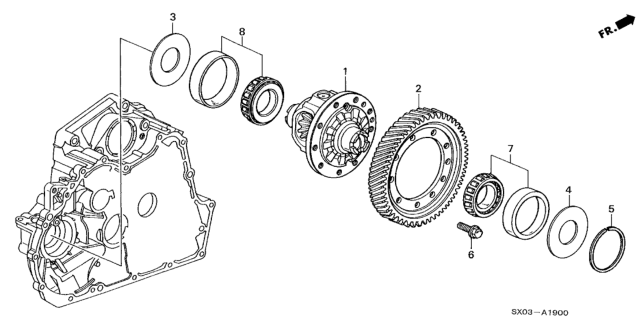 1998 Honda Odyssey Gear, Final Driven Diagram for 41233-PDW-000