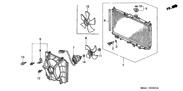 2002 Honda Accord Motor, Cooling Fan (Valeo) Diagram for 19030-PAA-A02